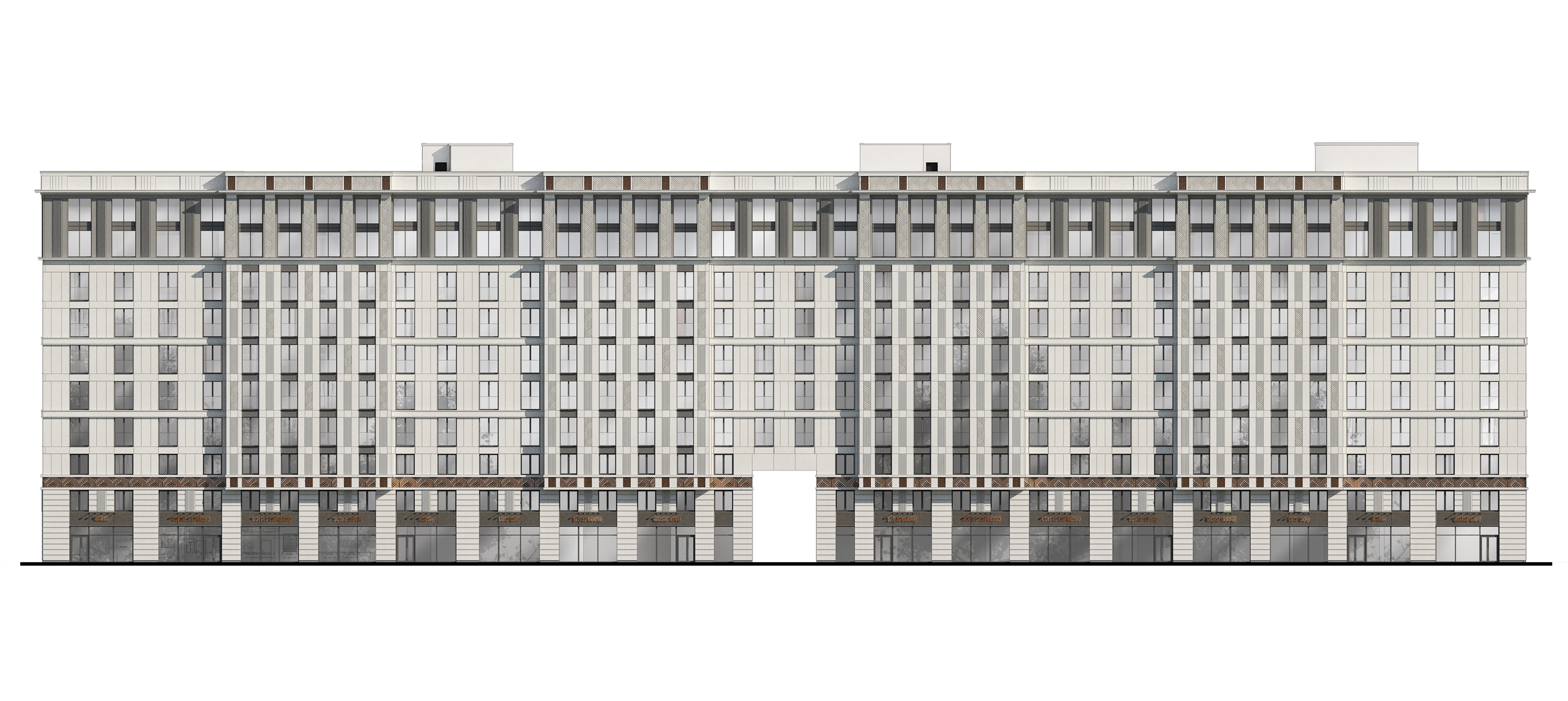 Эскизное предложение фасадов жилого дома на Московском проспекте